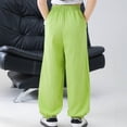 thumbnail image 3 of dazeni Boy Sweatpants Joggers Pants with Pockets Kids Lightweight Quick Dry High Waiste Drawstring Athletic Pants for Summer Outdoor Green 170, 3 of 7