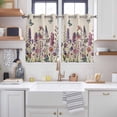 thumbnail image 2 of Purple Flowers Kitchen Curtains Window Panels, Spring Butterflies Lavender Daisy Beige Insulated Window Treatment Curtain, Grommet Curtains for Bedroom/Living Room/Bathroom, 2 Piece 42"Wx54"L, 2 of 8