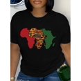 thumbnail image 1 of Map Print Crew Neck T-Shirt, Casual Short Sleeve T-Shirt For Spring & Summer, Women's Clothing Tee For Adult, Men, Women, Teen, Teenager, Adolescent, Youth, 1 of 6