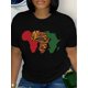 thumbnail image 1 of Map Print Crew Neck T-Shirt, Casual Short Sleeve T-Shirt For Spring & Summer, Women's Clothing Tee For Adult, Men, Women, Teen, Teenager, Adolescent, Youth, 1 of 6