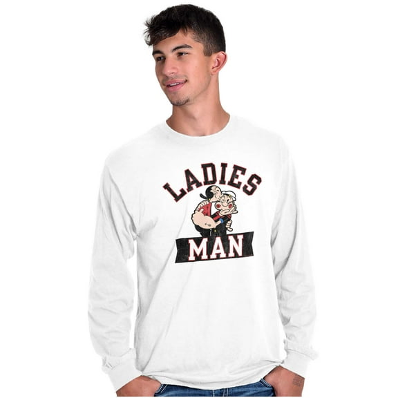 Olive Oyl And Popeye Kiss Ladies Man Men's Long Sleeve Tee T Shirt Brisco Brands M