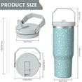 thumbnail image 4 of 30oz Handheld Travel Tumbler with Handle – Double Wall Stainless Steel Insulated Cup, Flip Straw Lid, Leak-Proof & BPA-Free for Hot and Cold Drinks – Durable Coffee & Juice Mug Pink, 4 of 7