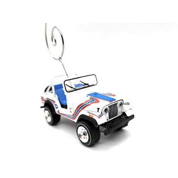 1976 Jeep CJ-5 SUV Custom Christmas Ornament 1:64 Diecast White