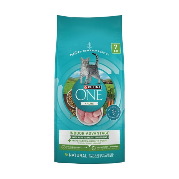 Purina ONE Plus, Indoor Advantage, Dry Cat Food, Turkey, 7 lb Bag