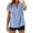Light Blue, variant on Womens Soft Short Sleeve 2026 Spring T-shirts Casual Cotton Linen Lightweight Half Button Up Henley Blouse