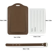 Luggage Tags, 2 Pack Premium PU Leather Luggage Tags Privacy Protection Travel Bag Labels Suitcase Tags,Brown