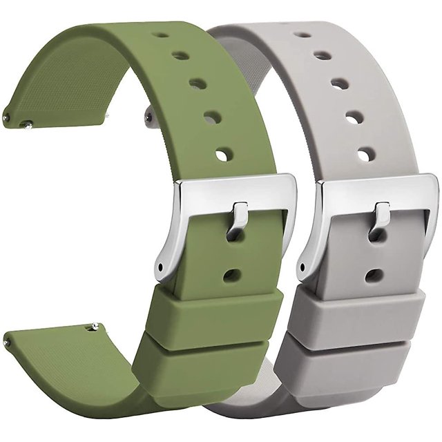 (2 uds) correas de reloj de silicona 18mm 20mm 22mm liberación rápida-caucho suave negro oso de fresa Hogar