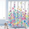 thumbnail image 2 of Colorful Shower Curtain, Kids Shower Curtain Rainbow Shower Curtain Hooks, Waterproof Funny Shower Curtains for Bathroom, Cute Red Polka Dot Circle Kids Bathroom Decor, 72Wx72H Inch, 2 of 6