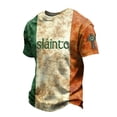 thumbnail image 3 of Mens Polo T-Shirt St. Patrick'S Day Irish Short Sleeve Round Neck Summer Clothes for Men,Army Green,2XL, 3 of 4