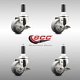 thumbnail image 2 of 3.5 Inch 316SS Thermoplastic Rubber Swivel 1-1/8 Inch Stem Caster Set Brake SCC, 2 of 2