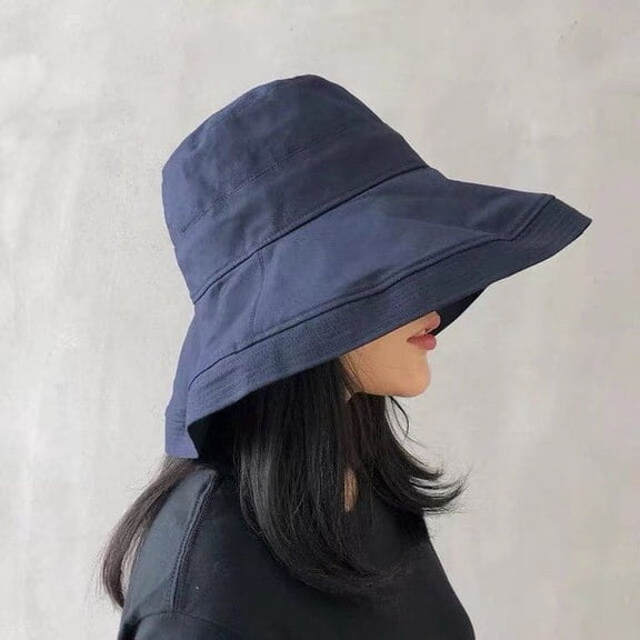 CoCopeanut Anti-UV Wide Brim Sun Hat Women Vacation Summer Foldable Bucket Hat Large Brim Korean Beach Fishing Hunting Panama Visor Sun Hat