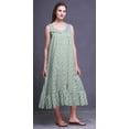 thumbnail image 2 of Bimba Pastel Mint2 Floral Leaves & Orchids Cotton Nightgowns For Women Mid-Calf Printed Sleepwear Night Dress X-Large, 2 of 6