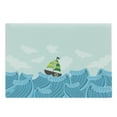 thumbnail image 1 of Ocean Cutting Board, Sailing Boat on the Sea Life with Waves and the Cloudy Sky Illustration, Decorative Tempered Glass Cutting and Serving Board, Large Size, Pale Blue Sky Blue, by Ambesonne, 1 of 1