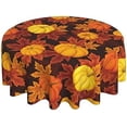 thumbnail image 1 of Fall Pumpkin Tablecloth 70 Inch Round Autumn Thanksgiving Table Cloth Dust-Proof Wrinkle Resistant Rustic Tablecloth for Holiday Kitchen Dining Room Party Picnic Indoor Outdoor\u2026, 1 of 6