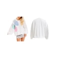 thumbnail image 2 of FOCUSNORM Pull de Noël Ample pour Femmes Imprimé Lettre Strass Manches Longues Col Rond Sweat-Shirt, 2 of 9