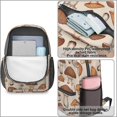 thumbnail image 4 of Mushroom and Sprig Beige Pattern 17" Waterproof Oxford School Backpacks for Teens, S-Shape Padded Straps, for School, Travel, Hiking, Camping, 4 of 5