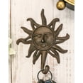 thumbnail image 7 of Pack Of 2 Cast Iron Western Rustic Belenos Sun God Shaped Wall Coat Hooks Decor, 7 of 7