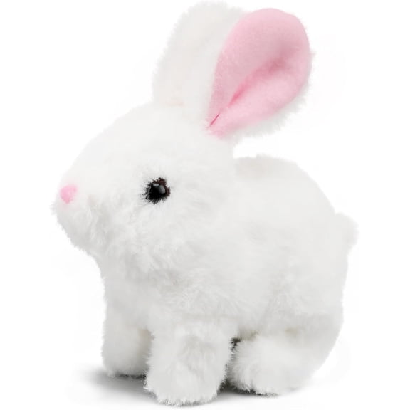 Hopping Walking Bunby Realistic Bunny Toy Rabbit Toy with Sounds, Wiggling Ears, Twitching Mouth and Nose, Educational Interactive Bunny Bunbi for Kids, Birthday Gifts, 7"