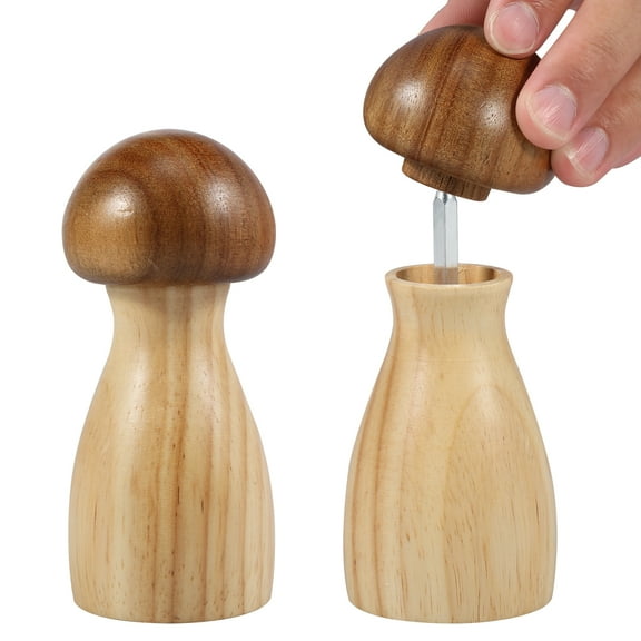 Lzvxtym 2 Pcs Wood Salt and Pepper Grinder Set, Manual Salt and Pepper Mill Grinder Coarseness Adjustable Salt Grinder with Ceramic Core
