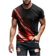 thumbnail image 2 of Men's T Shirts Round Neck Printing Graphic Fitness Sports Sleeves T Shirt Blouse Men's Casual Tank Tops Plus Size Summer Tops for Men, 2 of 7