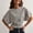 Gray, variant on Morrtic Women's Round Neck T-Shirt with Waist Shaping β Short Sleeve Solid Color, Elegant & Gentle Spring/Summer Top WhiteοΌXS
