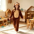thumbnail image 3 of SIYUDAN Unisex Boys Girls Animal Onesie Pajamas Long Sleeve Zip up 3D Ears Hooded Onesie Jumpsuits Christmas Pajamas Monkey Onesie Girls Christmas Outfit 11-12 Years, 3 of 5