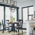 thumbnail image 7 of Bowery Hill Round Pedestal Dining Table in Black and Cottage Oak, 7 of 7