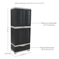 thumbnail image 6 of Sunnydaze Lockable Adjustable 57.5" Plastic 3-Shelf 1-Drawer Freestanding Storage Cabinet, Charcoal with Gray Trim, 6 of 20