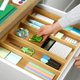 thumbnail image 3 of ROYAL CRAFT WOOD Organizador de cajones de cocina de bambú de lujo – Organizador de utensilios expandible para cajón – Soporte para utensilios y cubiertos y bandeja para cubiertos (natural 19.6" x 17", 3 of 5