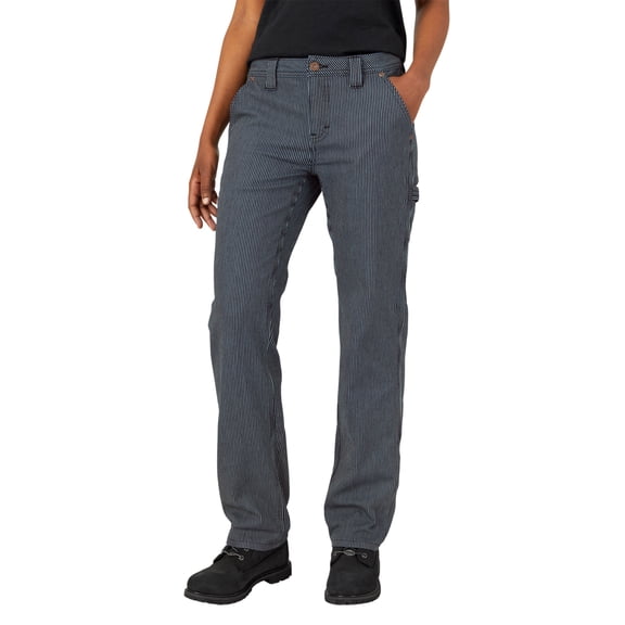 Dickies Women's FLEX Relaxed Fit Hickory Stripe Carpenter Pants