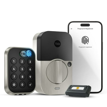 Yale Assure Lock 2, Nickel, Smart Wi-Fi Fingerprint Keypad for Key-Free Entry, YRD430-F-WF1-619