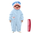 thumbnail image 2 of Silly Big Mouth Monster Onesie Funny Cozy Hooded Plush Loungwear Pajamas with 1 Comb, 5 Colors, 120-150, 2 of 5