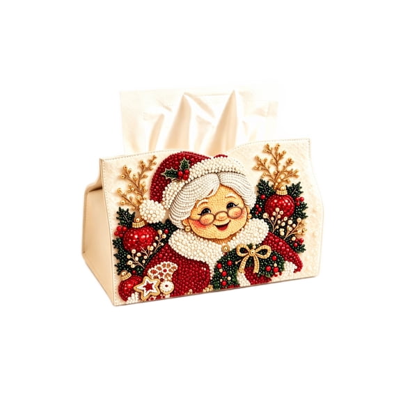 Kiddiway Christmas Tissue Box DIY Kit - Bead and Diamond Craft for Holiday Home Decor, Fun Project for Adults, perfect for home wall art