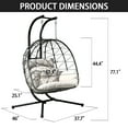 FKSLIFE Double Egg Chair with Stand Hammock Chair Cushion Outdoor Patio