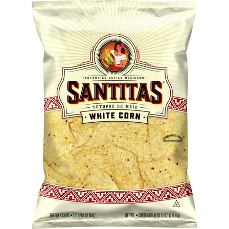 Santitas White Corn Tortilla Chips Snack Chips, 2 Pack, 11 Ounce Bag