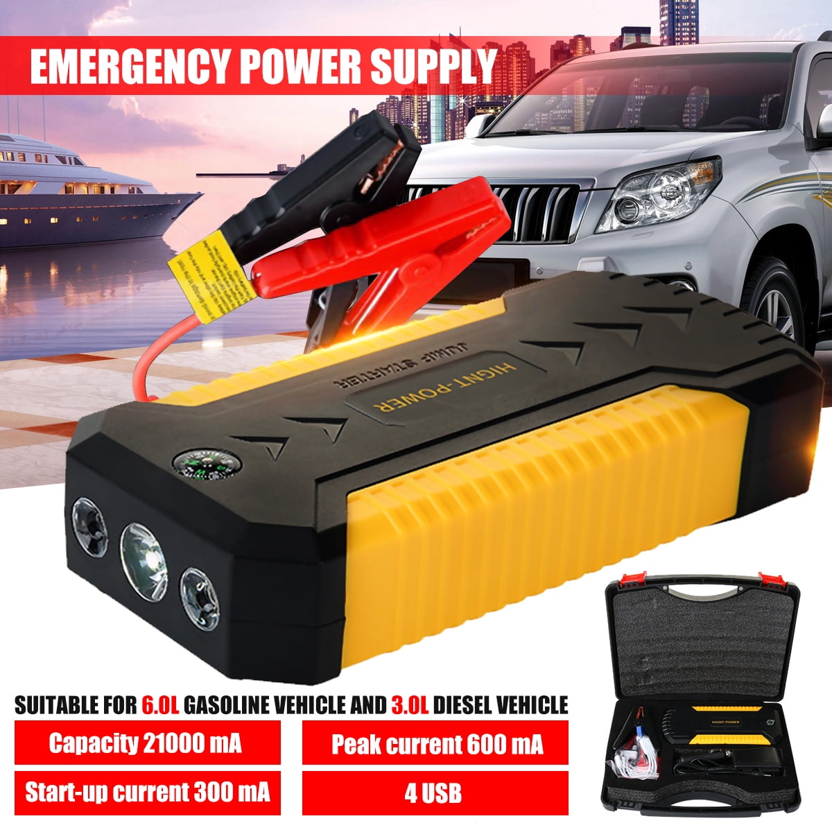 6AMP 12V Heavy Duty Vehicle Battery Charger Car Van Compact Portable Electric 6A