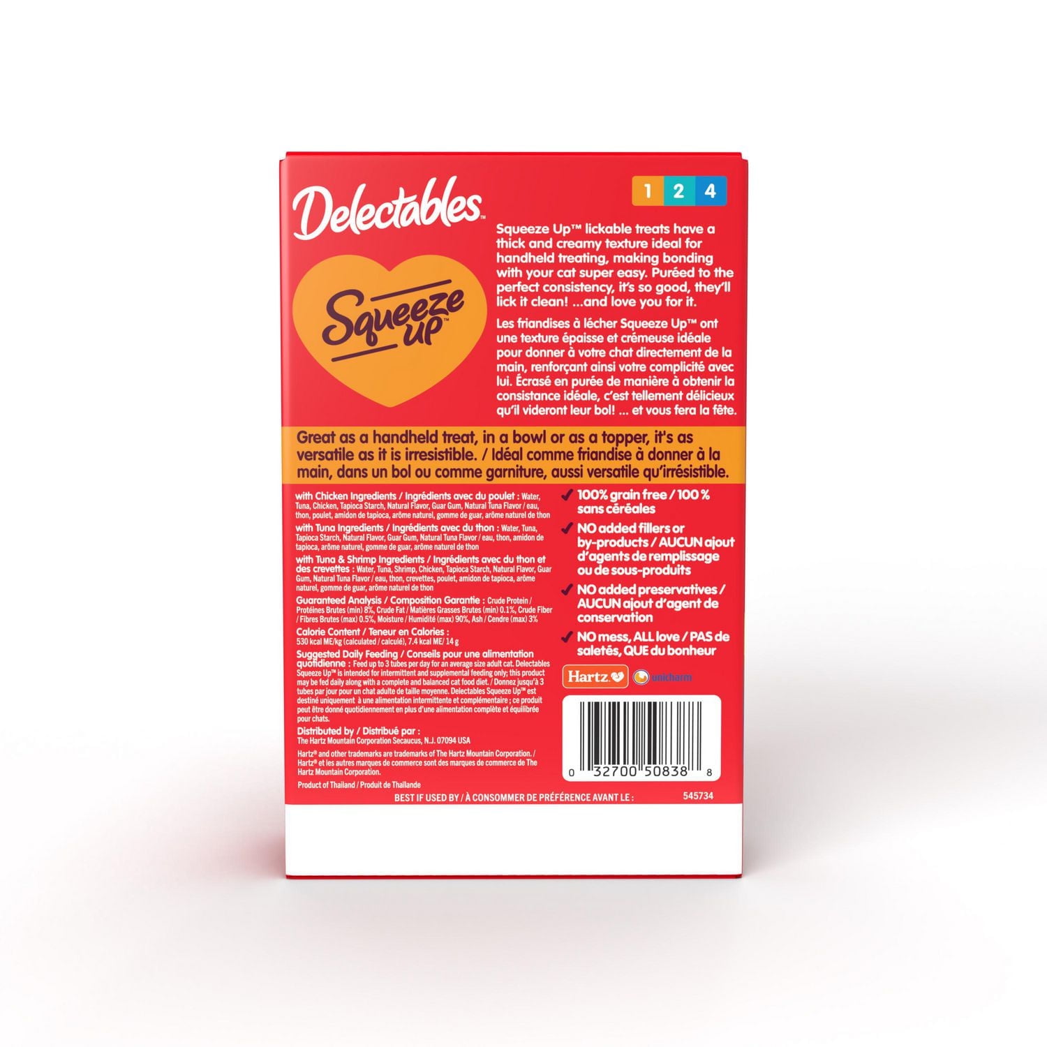 Gâteries pour chats Delectables™ au poulet, au thon et aux crevettes Squeeze Up™ Paquet de 20