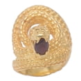 thumbnail image 3 of NOVICA Gold-plated garnet cocktail ring, 'Golden Cobra Queen', 3 of 7