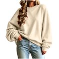 thumbnail image 2 of TGSLY Women's Batwing Long Sleeve Sweatshirt Lightweight Crew Neck Drop Shoulder Fall Tops Relaxed Casual Solid Color Workout Pullovers M, 2 of 7