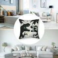 thumbnail image 5 of nygtbtfer saur Square Pillow Covers Pack of 2 and Themed Black White Velvet Soft Washable Bedroom Outdoor Pillow White, 5 of 7