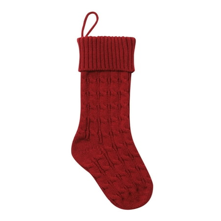 

MENRKOO 2022 Women Socks Christmas Letter Solid Stocking Wool Pendant Christmas Decorations Gift Bag Socks Red