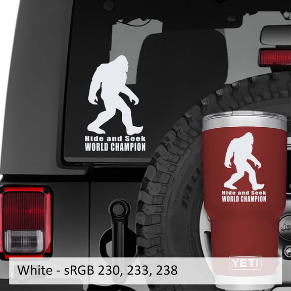 Collectible Decals Bigfoot Hide and Seek World Champion Vinyl Decal