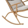 thumbnail image 4 of Christopher Knight Home Outdoor Rocking Chair, Gray PE Rattan Backrest Patio Seating with Cushions, Maple, 4 of 8