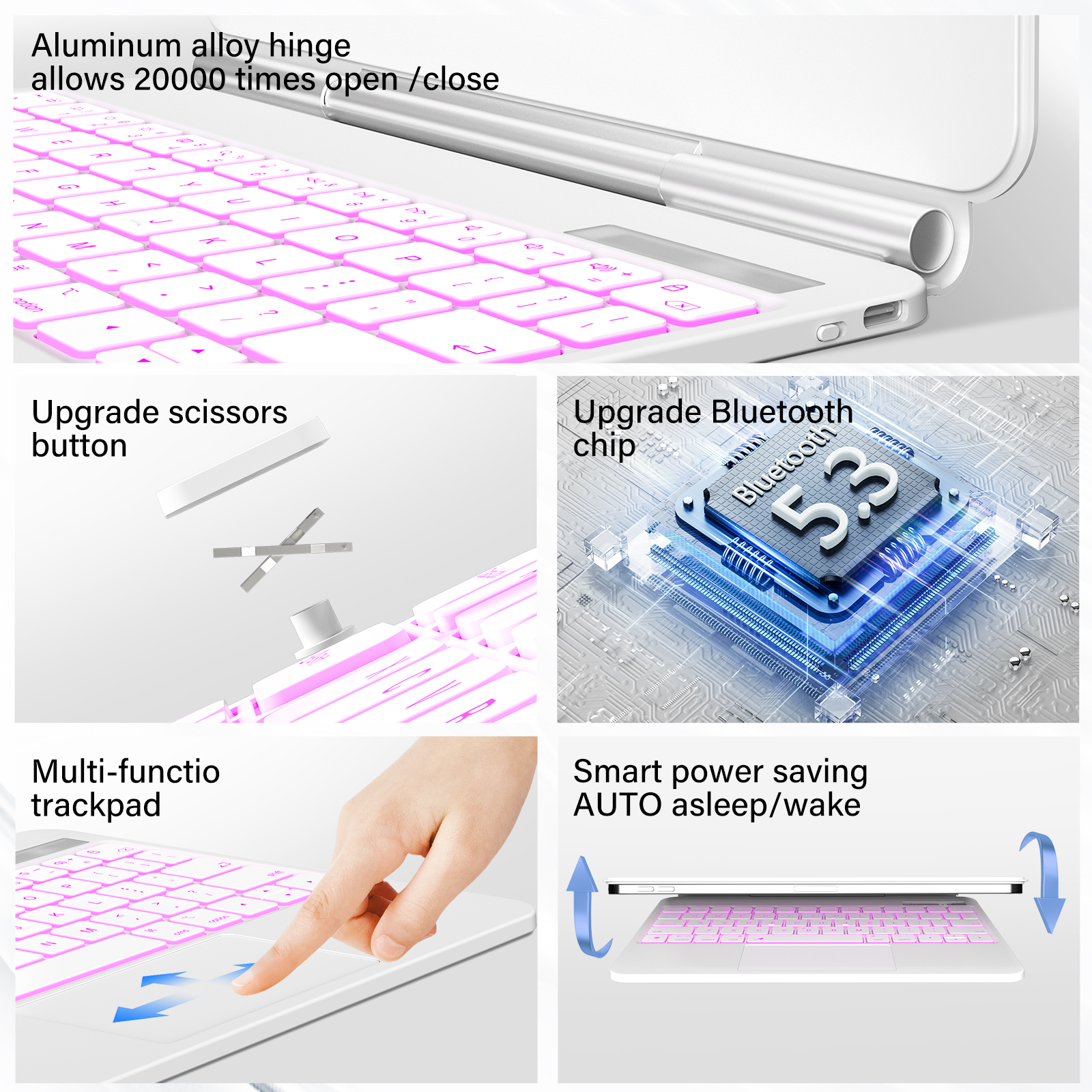 Kenke iPad Keyboard Case 11th/10th Gen, White photo 3