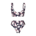 thumbnail image 6 of Rocae Leaves Flower for Bikini Set for Women Two Piece Sexy High Swimsuits Split Crossover Bikini Small, 6 of 9