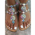 thumbnail image 3 of Boho Ladies Women's Rhinestones Flat Sandals Summer Comfy Flip Flops Shoes Gift, 3 of 7