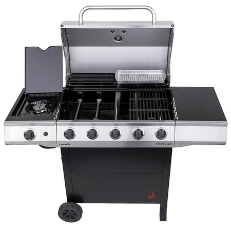 Char-Broil - Performance Series 5-Burner Gas Grill with Cabinet - Stainless Steel and Black