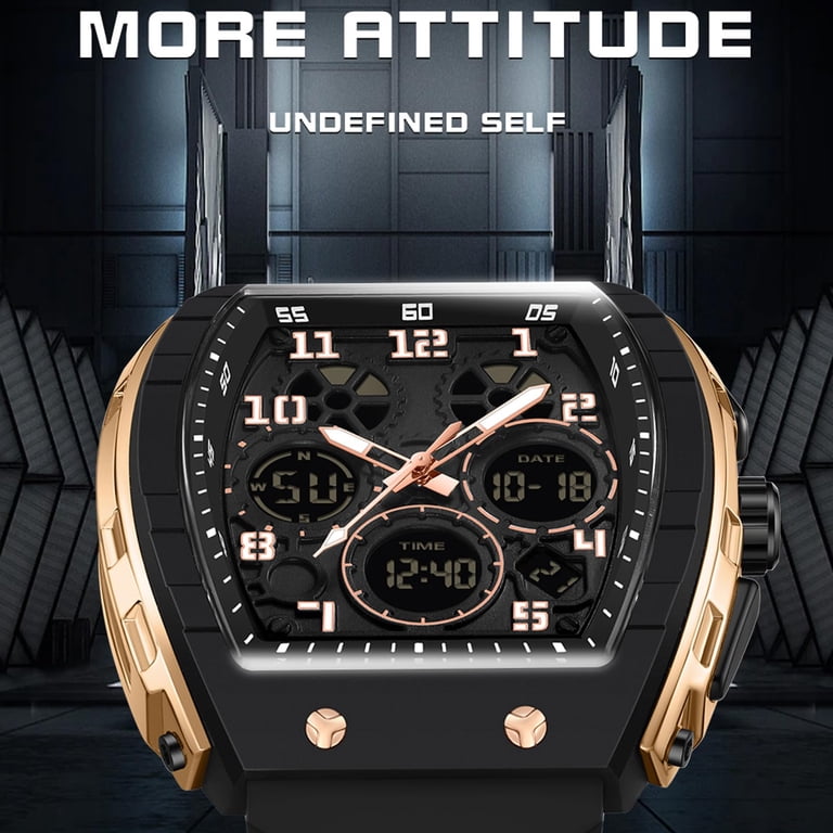 Findtime Men's Dual Time Quartz Watch with Rectangle Dial photo 6