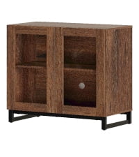 WAMPAT Sideboard Buffet Cabinets with Glass Doors, Modern Sideboard Credenza with Adjustable Shelf, Coffee Bar Storage Cabinet for Living Room, Kitchen, Brown