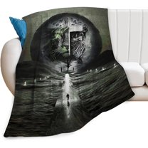 Jesus Blanket Cross and Lion Throw Blanket Soft Warm Christian Blanket Lightweight Blankets Flannel Fleece Blankets for Sofa Couch Bed Travel Gift for Kids Adults 50"x40"